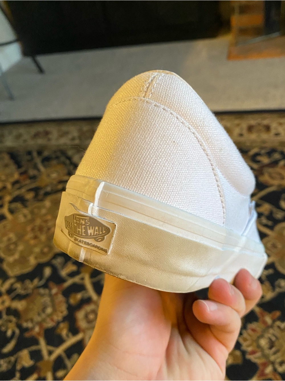 Vans White Classic Slip-On Canvas Loafers - Picture 10 of 11